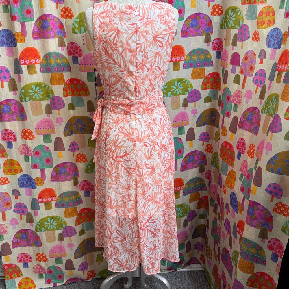 Tommy Hilfiger Sleeveless Layered Faux Wrap Floral Dress. Size 6. NWT - Picture 5 of 11